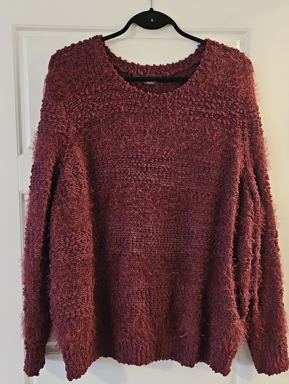Denver Hayes Plush Crewneck Sweater - Wine